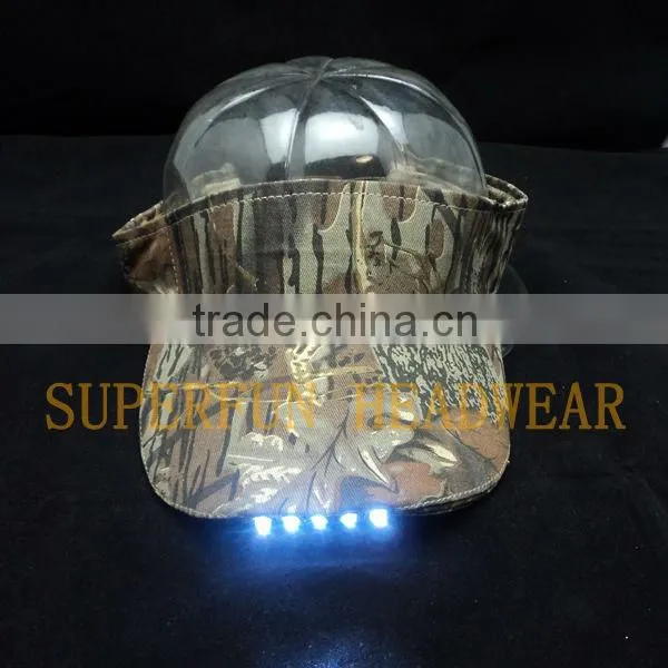 hot sale 2013 year camoflage LED light sun visors caps and hats