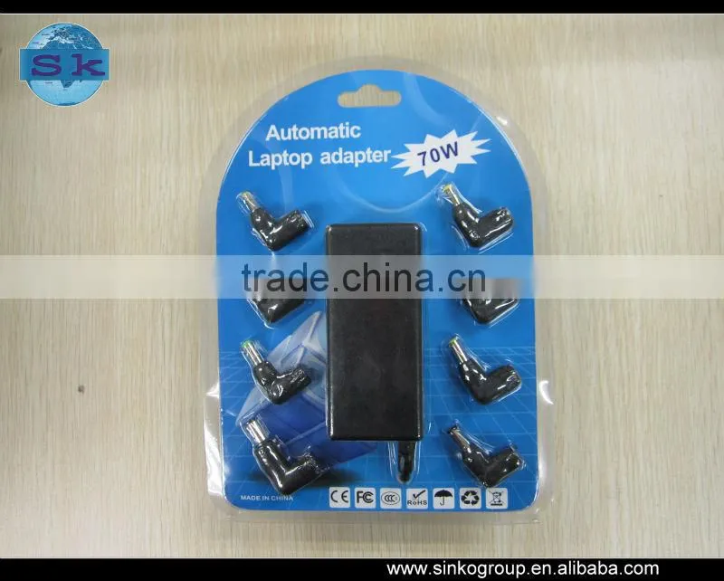 70W automatic universal laptop adapter with 8 tips