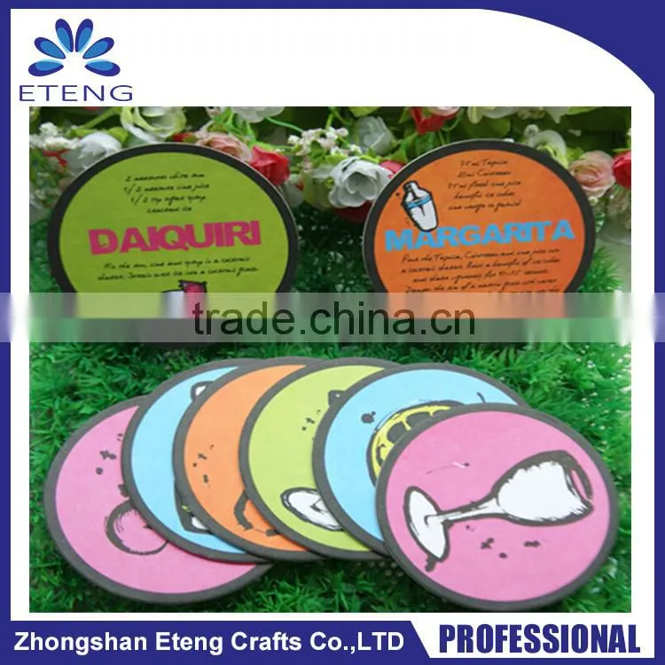 Promotion Best Selling custom printed absorbent paper coaster
