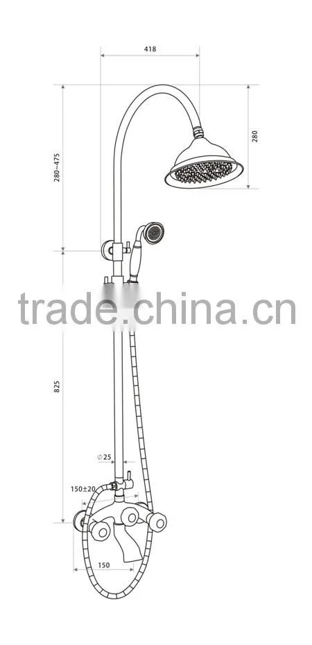 Fancy Bathroom Shower Column Set Rainfall Shower Head