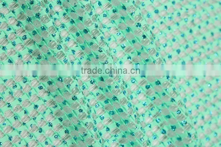 new design green design shinning eco-friendly good quality lace fabric