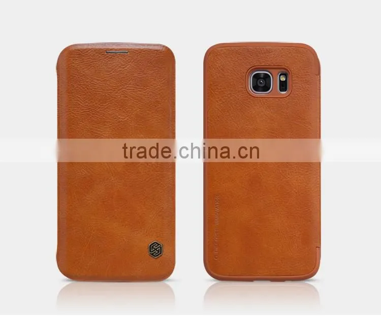 Nillkin Brand Qin Series Luxury Card Holder Case for Samsung S7 Edge Shockproof Flip Leather Case MT-5515