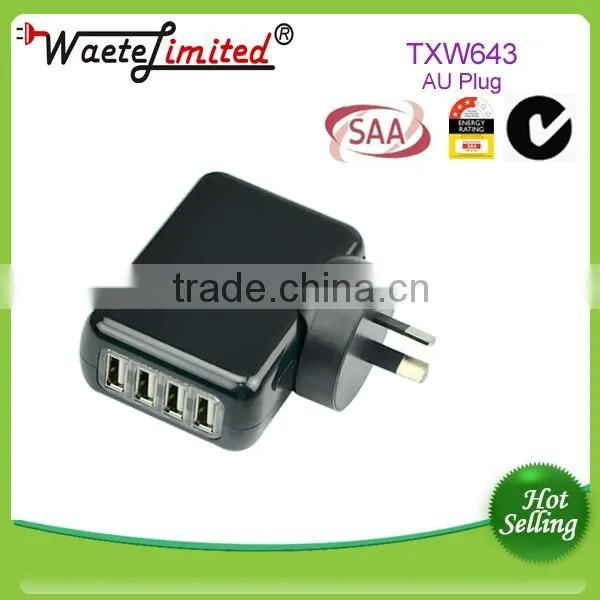 High quality 4 port usb EU plug charger adapter with CE ROHS for ASUS tablet pc devices