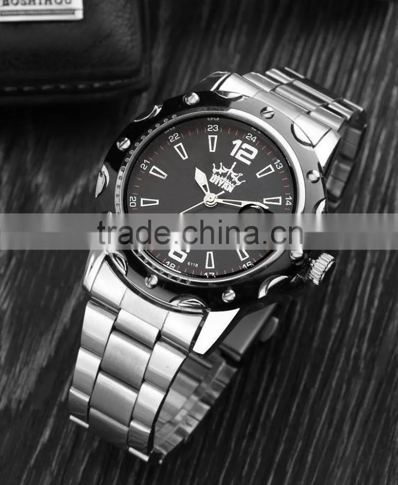 DIYAN Date Time men wristwatch full stainless steel quartz watch mans fashion casual watches Men's Dress clock relogio masculino