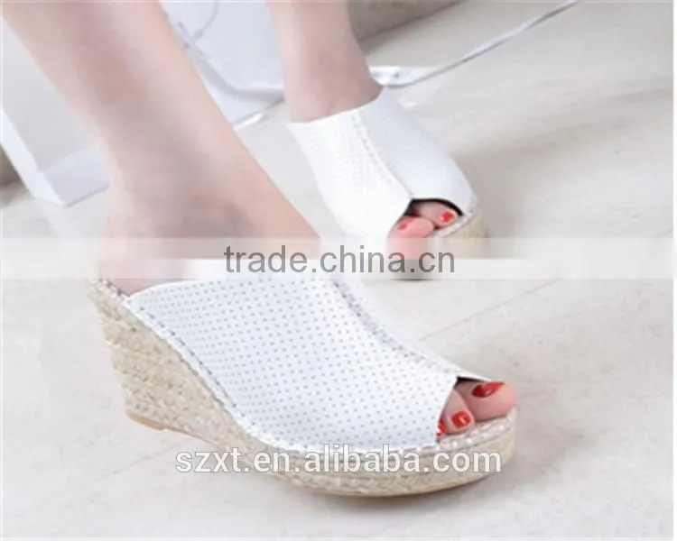 sexy summer fashion wedge high heel sandals with hole durable shoes women 2016