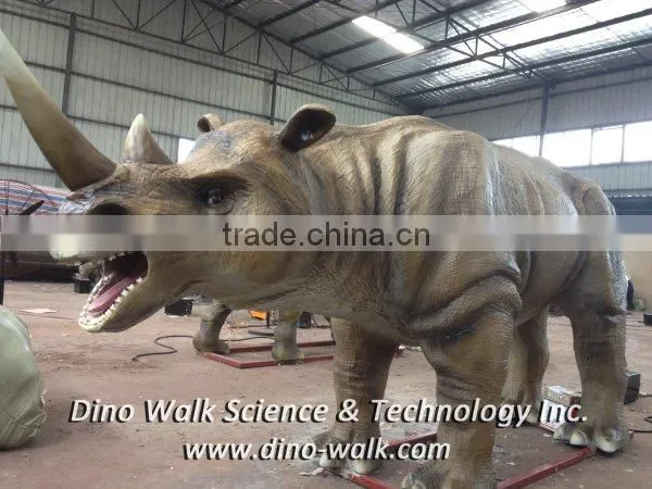 3.5 meters life size animatronic emulation realistic robotic rhinoceros