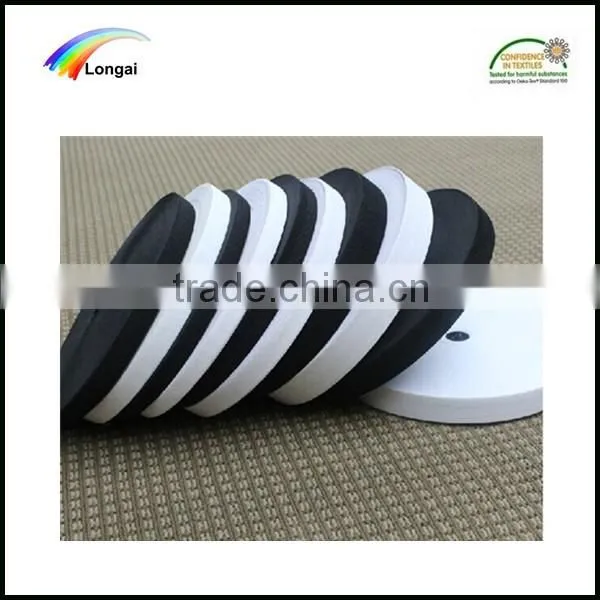 100% polyester Black/white strong elastic webbing elastic woven band for garment