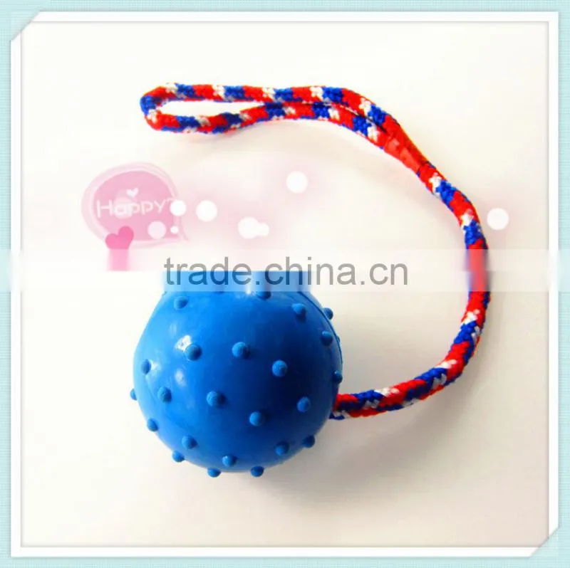 Custom 7x30cm Rubber Pet Toys with Rope