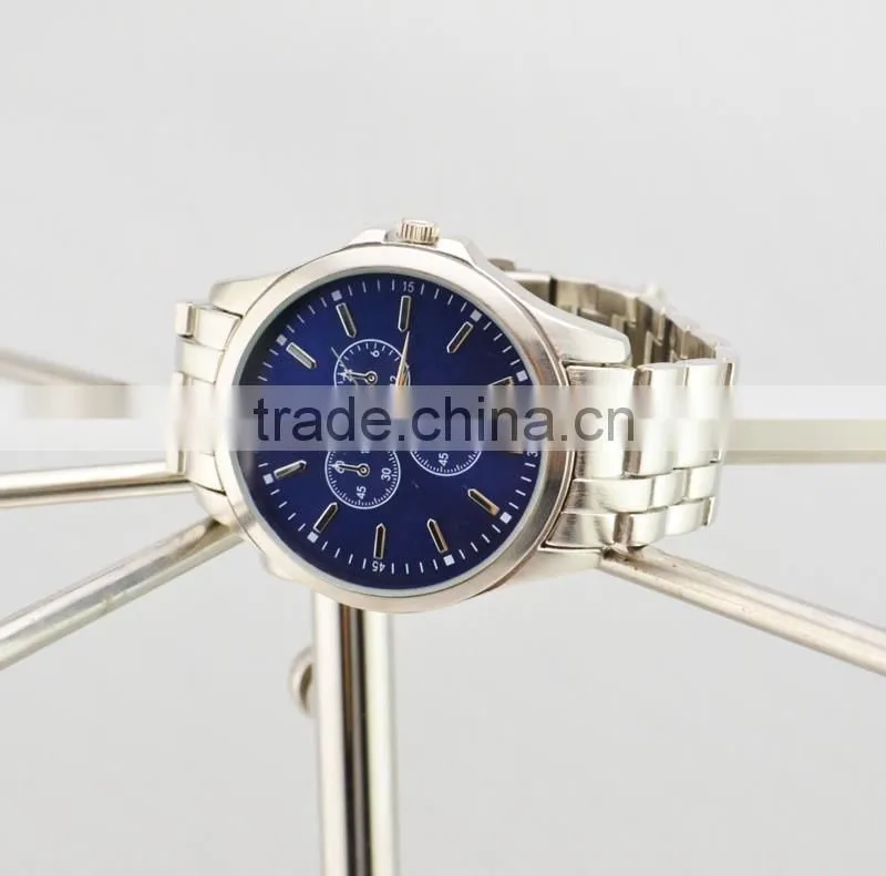 Classic mans business watch fake three eyes quratz waterproof watch