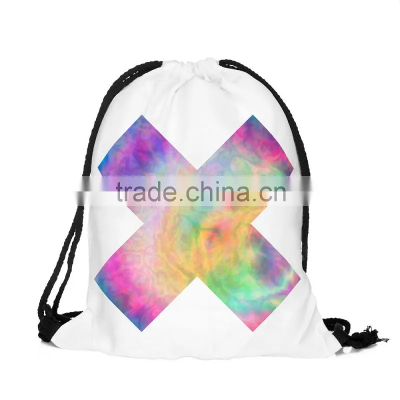 Brand New Hot Sale Custom 3D Print X Promotion Kids Drawstring Backpack Wholesale