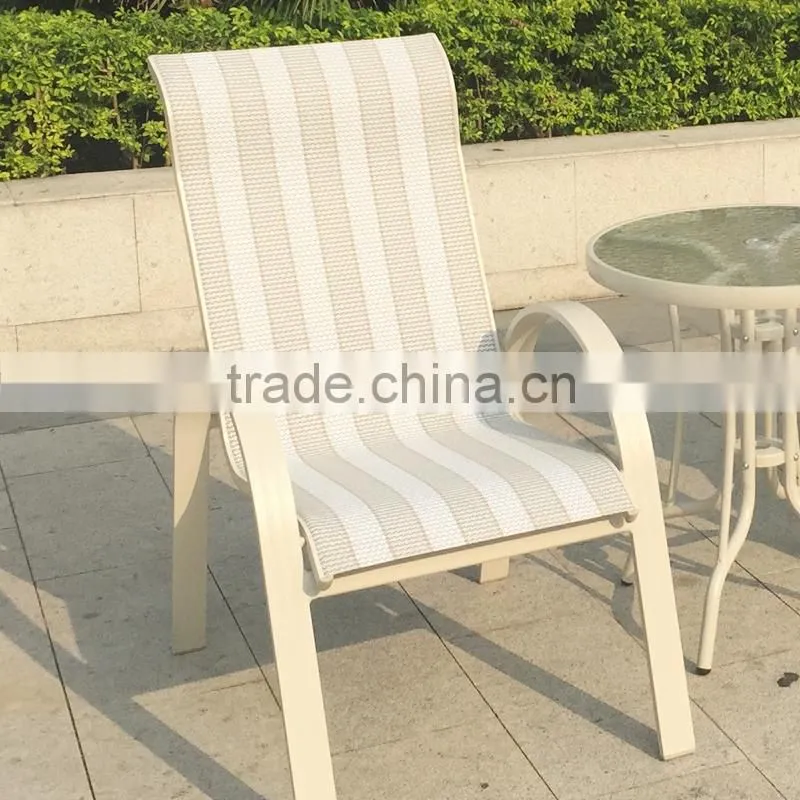 2015 wholesale Outdoor Garden Patio Modern Aluminum Frame Sling Bistro Table and Chair