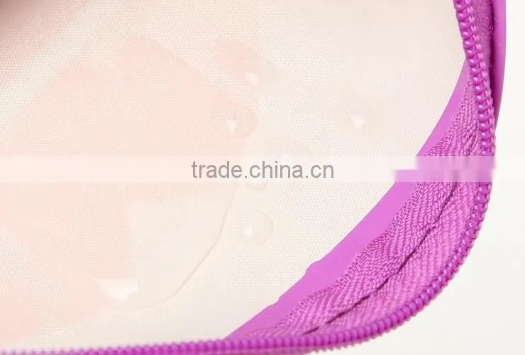 Wholesale durable fashion pattern Pink PVC cosmetic bag