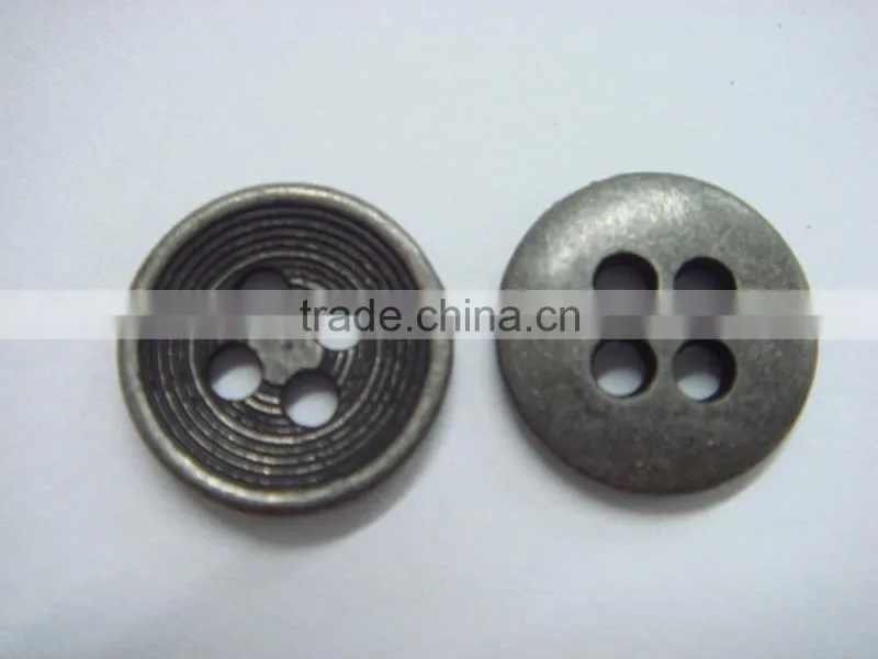 12mm 4 holes circle round button metal alloy