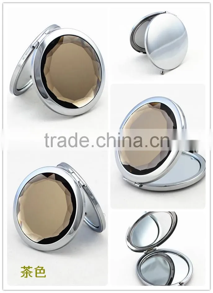 Small round metal mirror made in china mirror factory you can add your own logo
