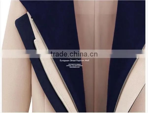 2014-2015 Hot-sale! Two pieces of new design skinny wool blending overcoats for girls