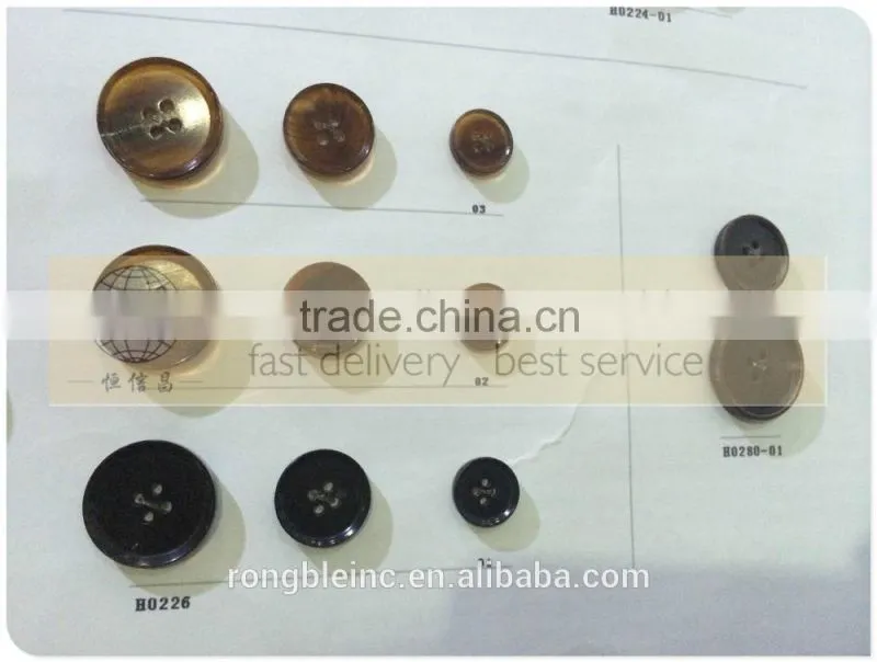 Real horn button for coat