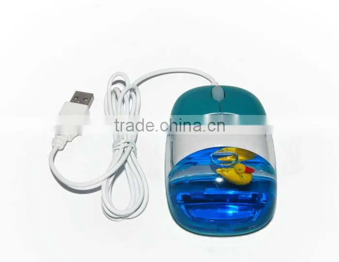 New computer USB wired gift liquid aqua mouse with light-up logo