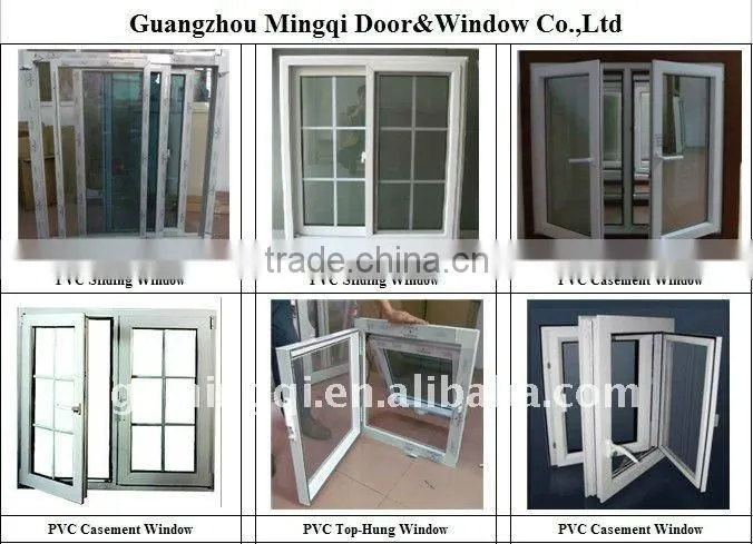 PVC frame windows with frosted glass shutters