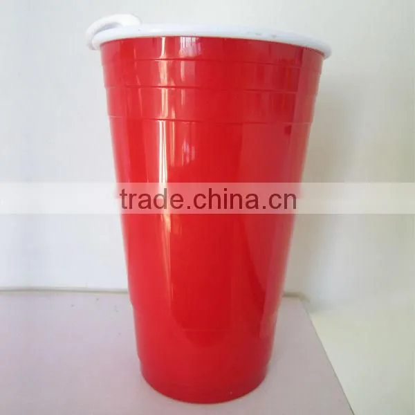 500ml/16oz BPA free double wall nostalgia party tumbler with lid