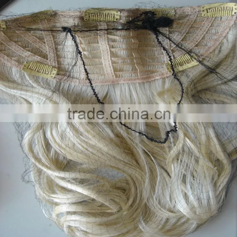 Machine made hotsale remy hair 3/4 wig