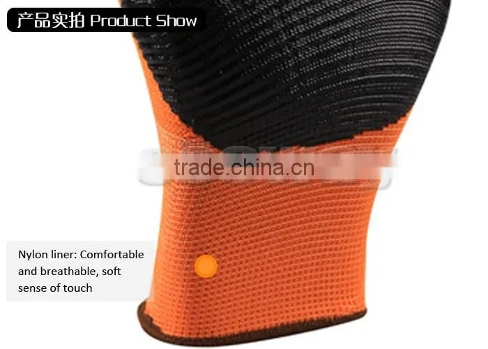 Seeway 15 Guage Nylon/Polyester Liner Coated Nitrile Construction Work Gloves