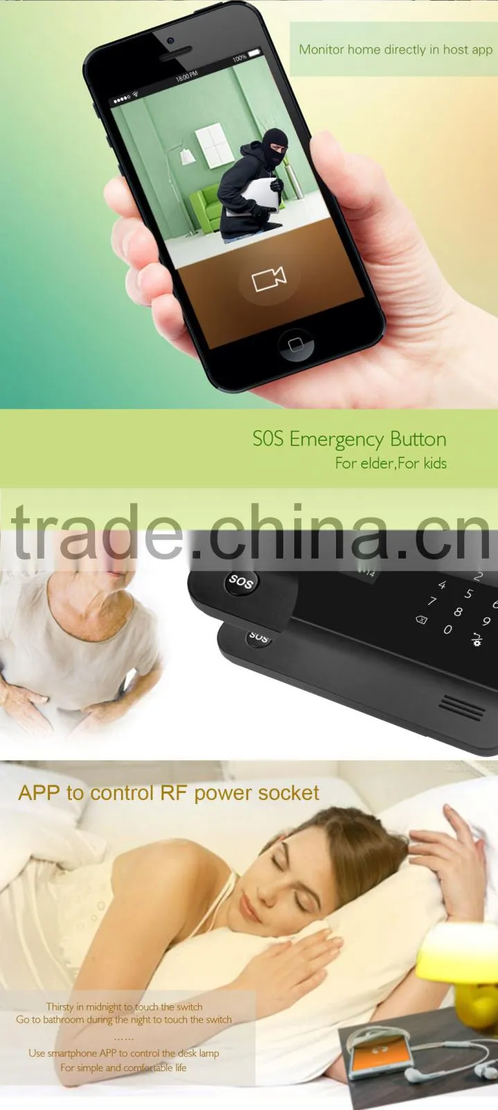 G90B security home alarm system with wifi gsm gprs 3 network control support 100 sensors easy control in APP