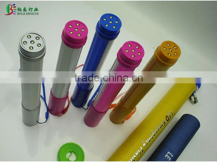 double side shine 5w RGB led flashlight with usb charger