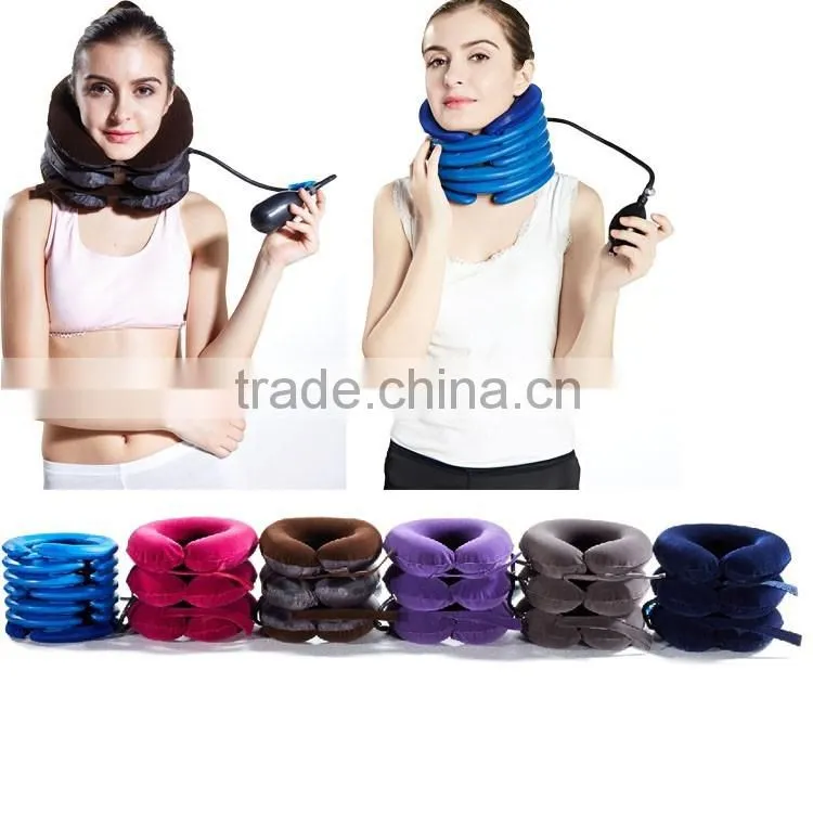 fashion inflatable neck brace adjustable soft cervical traction neck traction with low price