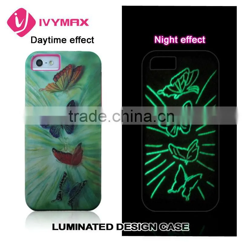 luminated combo case with convex feeling case for iphone5