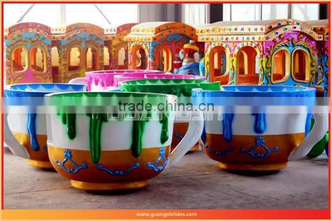 Outdoor playground happy portable carnival rides romantic tea cup rides for sale