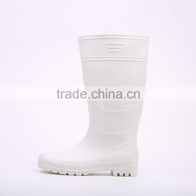 2016 Pure design waterproof white pvc rain boots, cheap plastic pvc rain boots