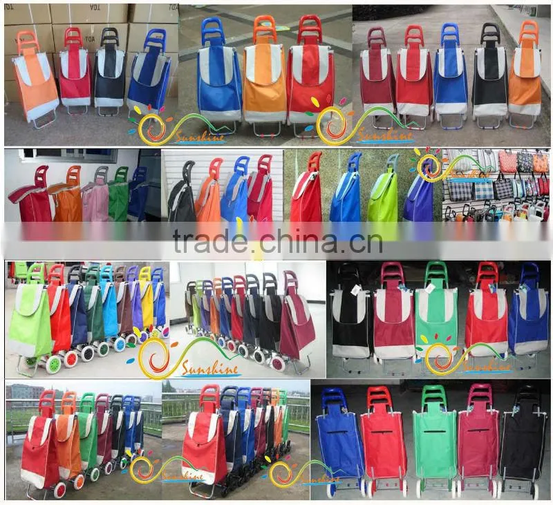 Foldable shopping trolley cart large capacity vegetable shopping trolley bag