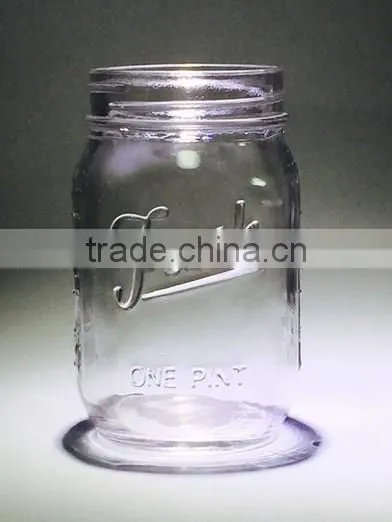 customized glass drinking mason jar with colored cap and straw