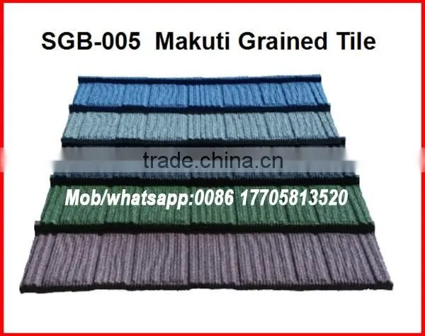 1340mm*420mm Stone Coated Roofing Tile , Kenya Stone Coated Metal Roofing Tile