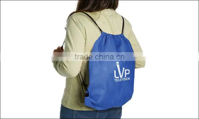 Portable Lady Polyester Drawstring Bag
