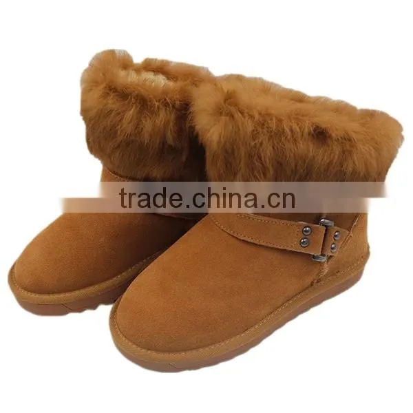 Snow women mildness pashmina winter fur camo boots with neoprene
