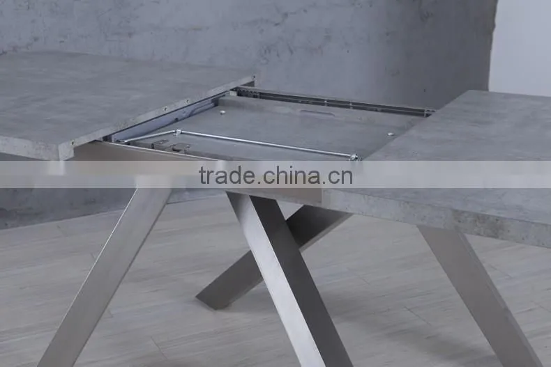 Latest Designs stainless steel marble wooden dining table and leather chair