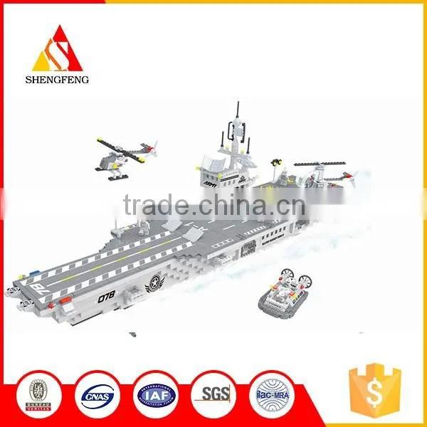 ChengHai navy theme aircraft carrier battleship large block toys