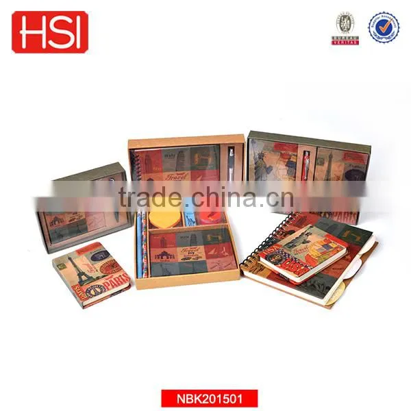 classic gift box packing stationery set school notebook for gift