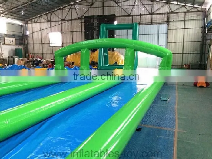 3 lane 1000 ft slip n slide inflatable slide the city ,giant inflatable water slide for adult