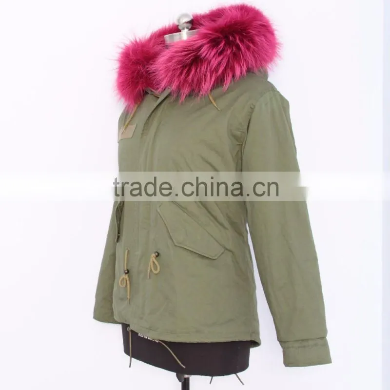 2016 new hot selling parka jacket with real fox fur collar