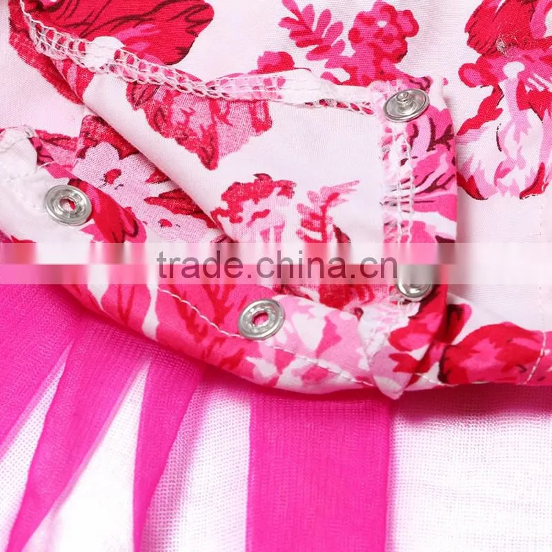 2016 New Design High Quality Wholesale Baby Clothes ,summer children Clothes with chiffon and cotton romper