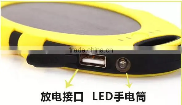 5000mah Solar Power Bank Portable Waterproof Dirtproof Shockproof Solar Panel USB LED Torch Charger Emergency Battery for iPhone