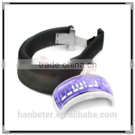hottest sale fashion design night light ODM led wrist watch for wholesale