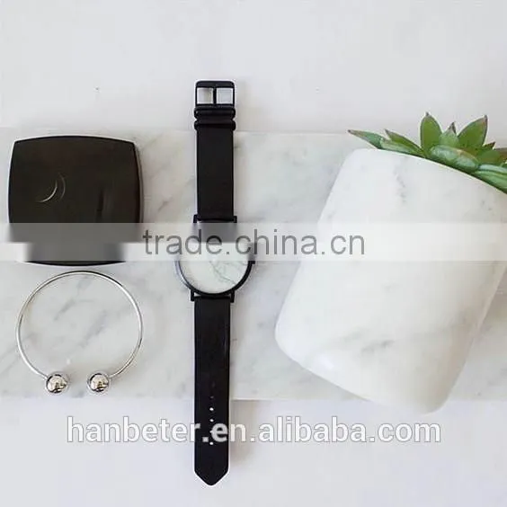 Clear marble face watches men luxury quartz watches bezel japan movt