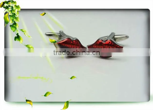 New fashion red mouth shape cufflinks/cuff links