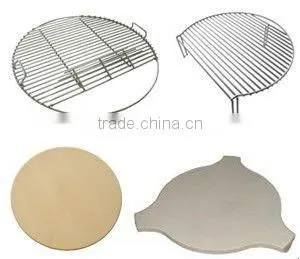 Holland Clay charcoal egg bbq grill with brown iron table