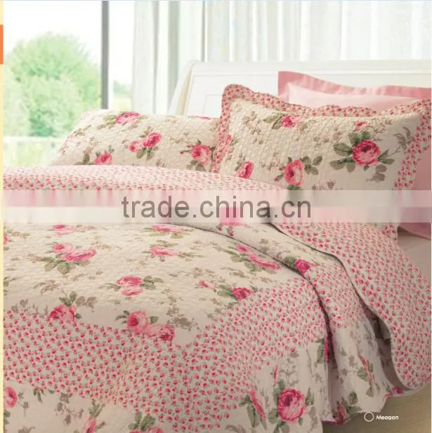 75g Microfiber bedspread quilts floral design stiching quilt patchwork quilts