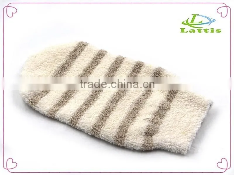 Bamboo fiber body cleaning bath shower gloves