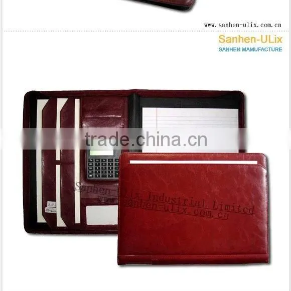 PU MATERIAL WRITING FOLDER WITH CALCULATOR